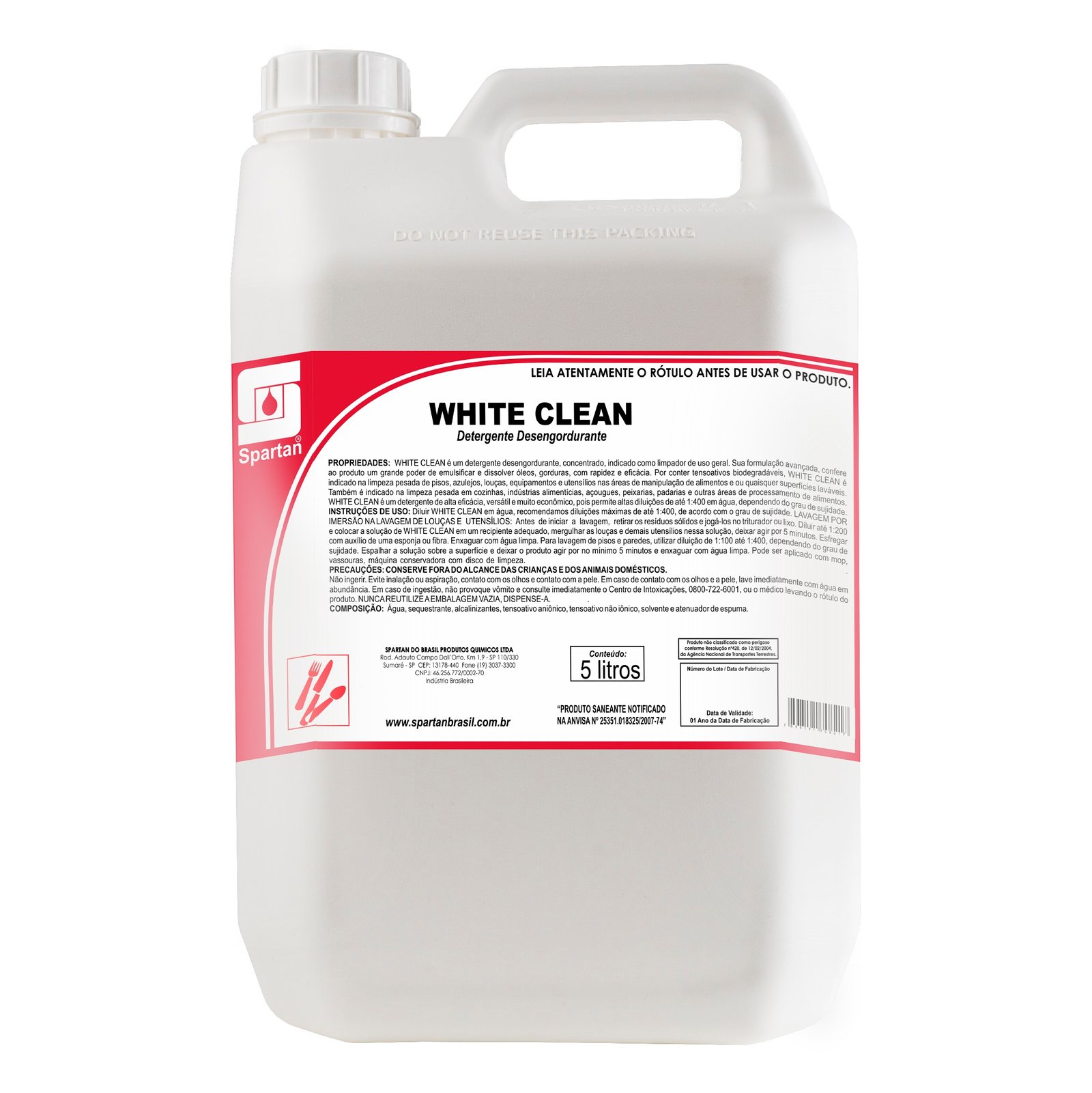 1919f8e5de9718d37464b96bac202ee8.jpg Desengordurante 5L White Clean Spartan - Imagem 1