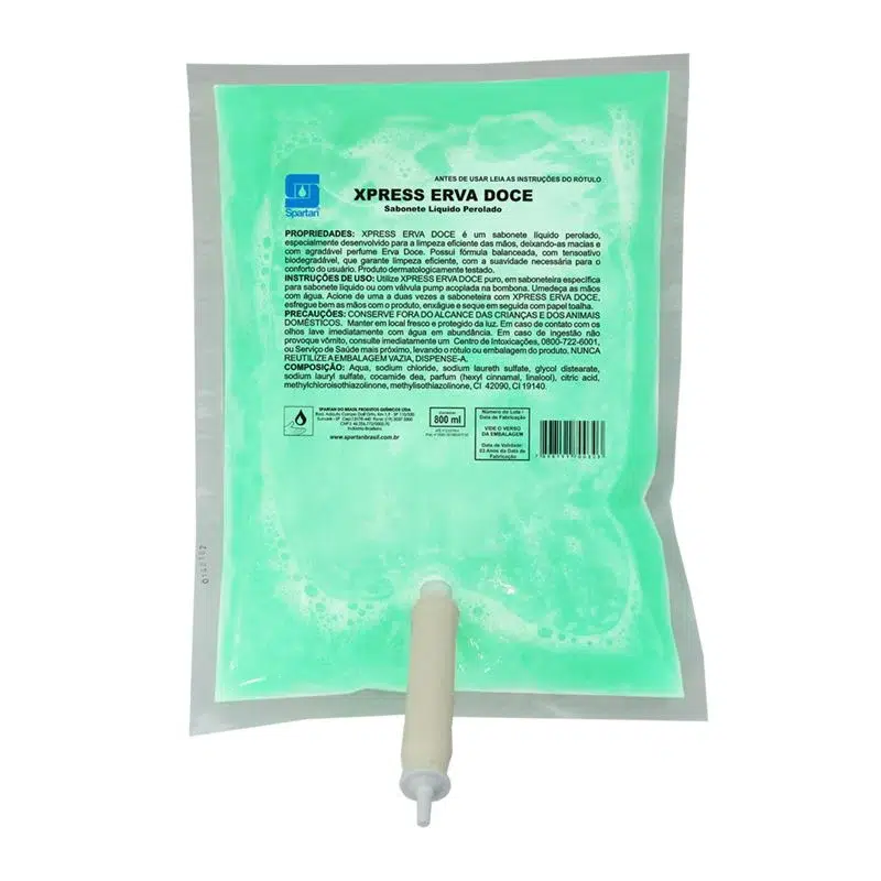5ee63f2e70ee1d4c613c418f8f8c58fe.webp Sabonete Liq 800Ml Refil Xpress Erva Doce Spartan - Imagem 1